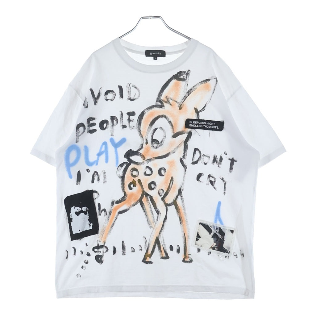GUERNIKA(ゲルニカ) PAIN-T ペイント ロゴワッペン クルーネック半袖Tシャツ ホワイト