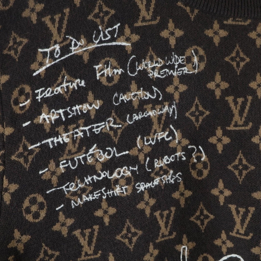 LOUIS VUITTON(ルイヴィトン) 23AW MONOGRAM KNIT RM232 ZLL HPN95W モノグラム総柄 クルーネックニットセーター ブラウン