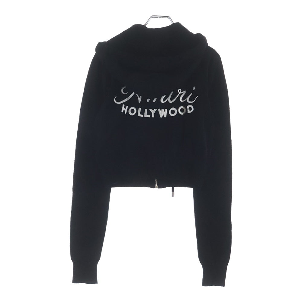 AMIRI(アミリ) CLUB AMIRI HOODIE クラブ アミリ ジップアップフーディー パーカー ブラック AWKNHD1010 レディース