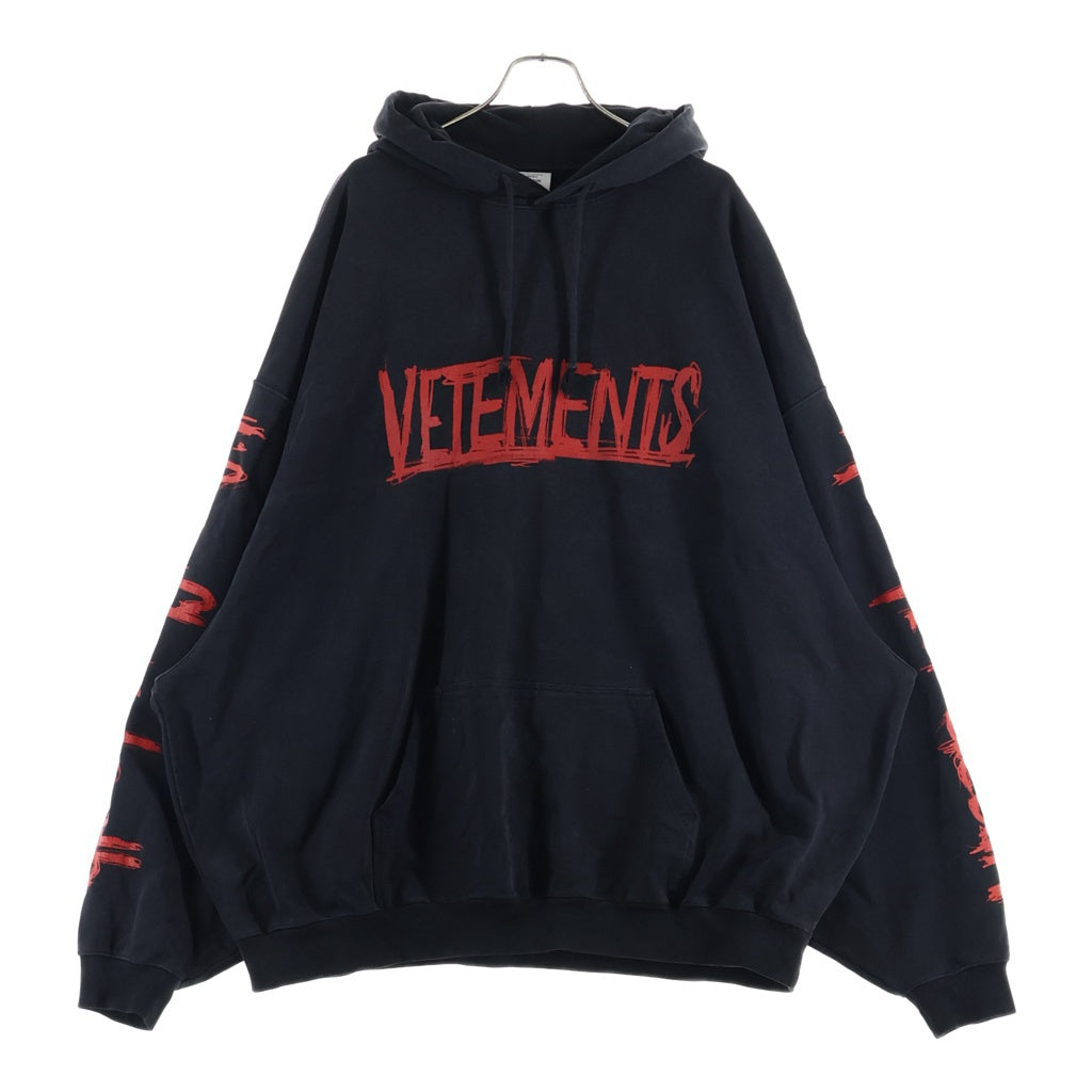 VETEMENTS(ヴェトモン) 23AW ワールドツアーロゴプリント プルオーバーフーディー パーカー UE54HD600B
