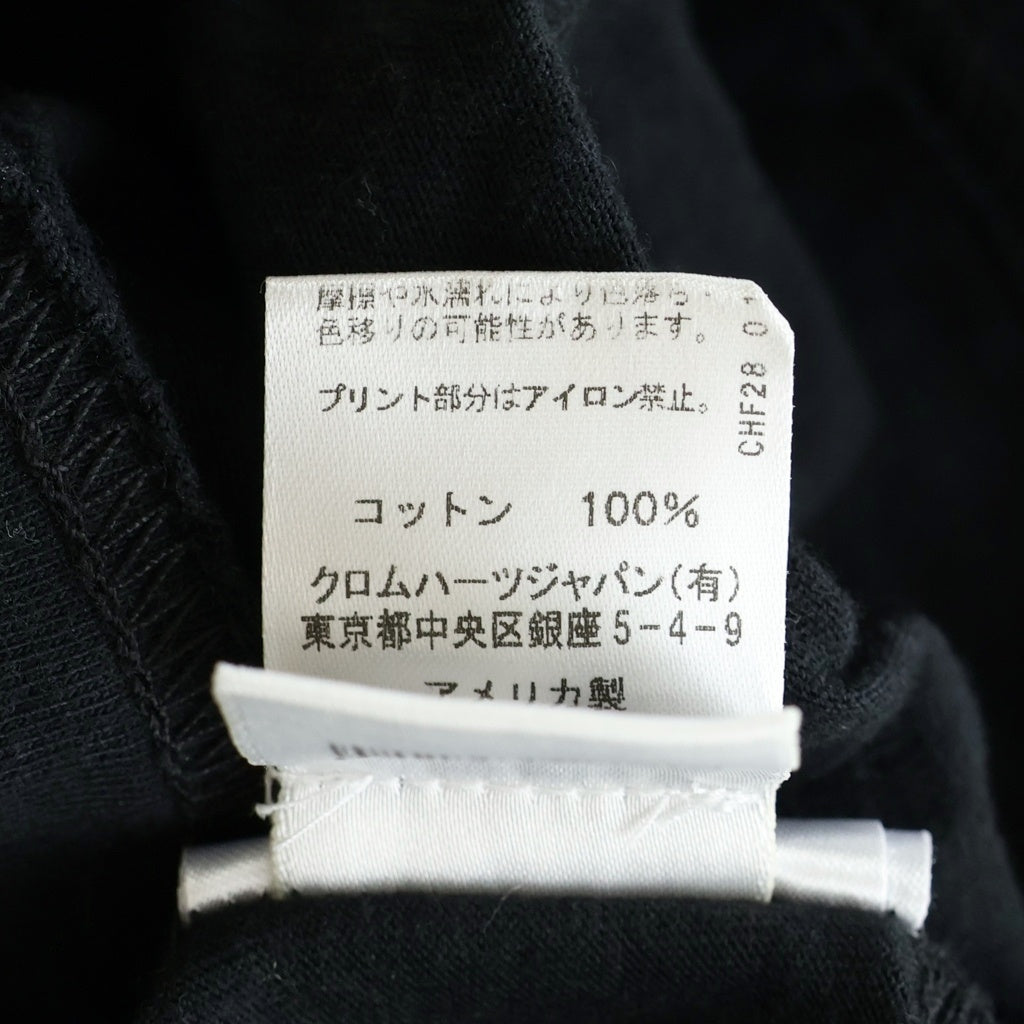 CHROME HEARTS(クロムハーツ) グラデーションロゴプリント ハリウッド限定 袖フローラル ホースシュー 長袖Tシャツカットソー ブラック