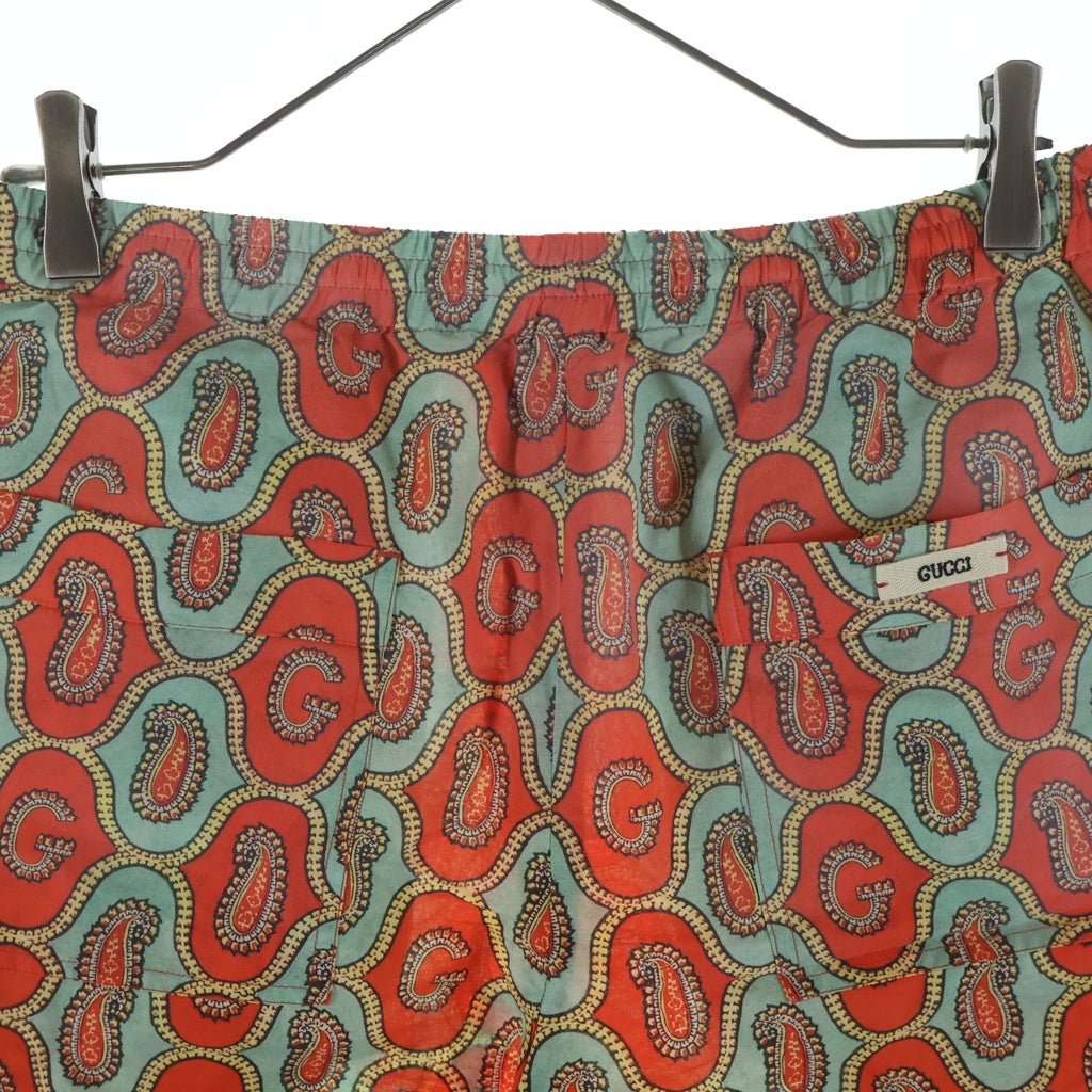 GUCCI(グッチ) 21AW ペイズリーリネン総柄ショートパンツ オレンジ 654233 ZAGUV