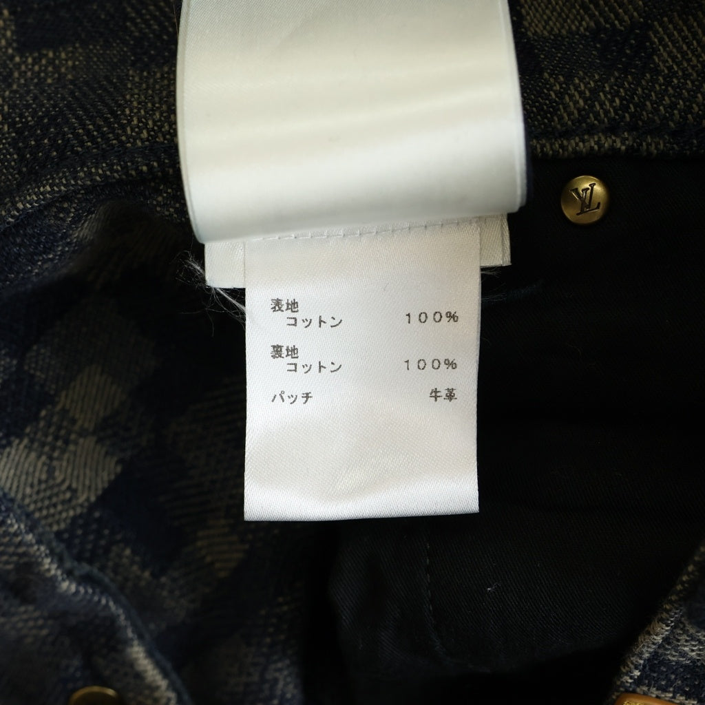 LOUIS VUITTON(ルイヴィトン) 25SS ダミエ コットンストレートパンツ ブルー/ブラウン RM251M SCR HSD66W