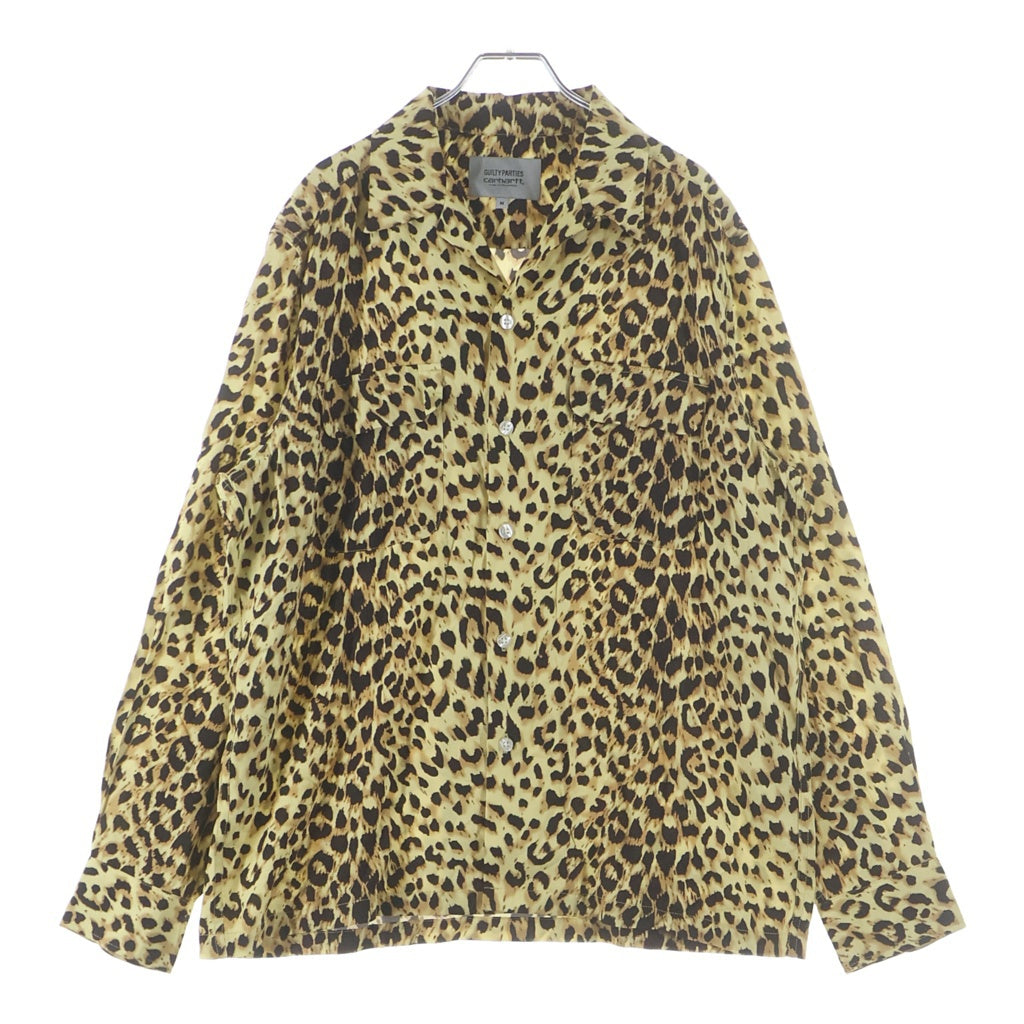 WACKO MARIA(ワコマリア) ×CARHARTT WIP レオパード柄 長袖レーヨンシャツ イエロー