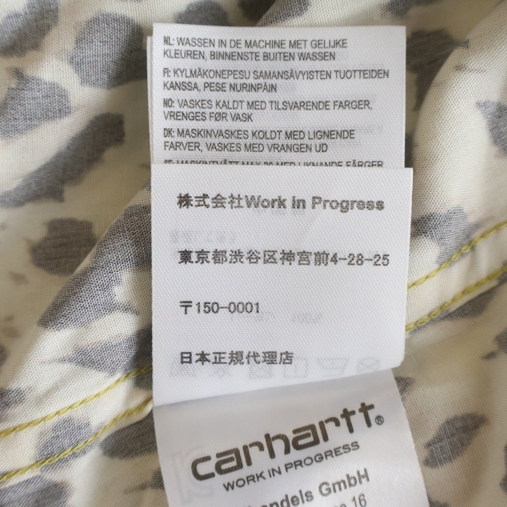 WACKO MARIA(ワコマリア) ×CARHARTT WIP レオパード柄 長袖レーヨンシャツ イエロー