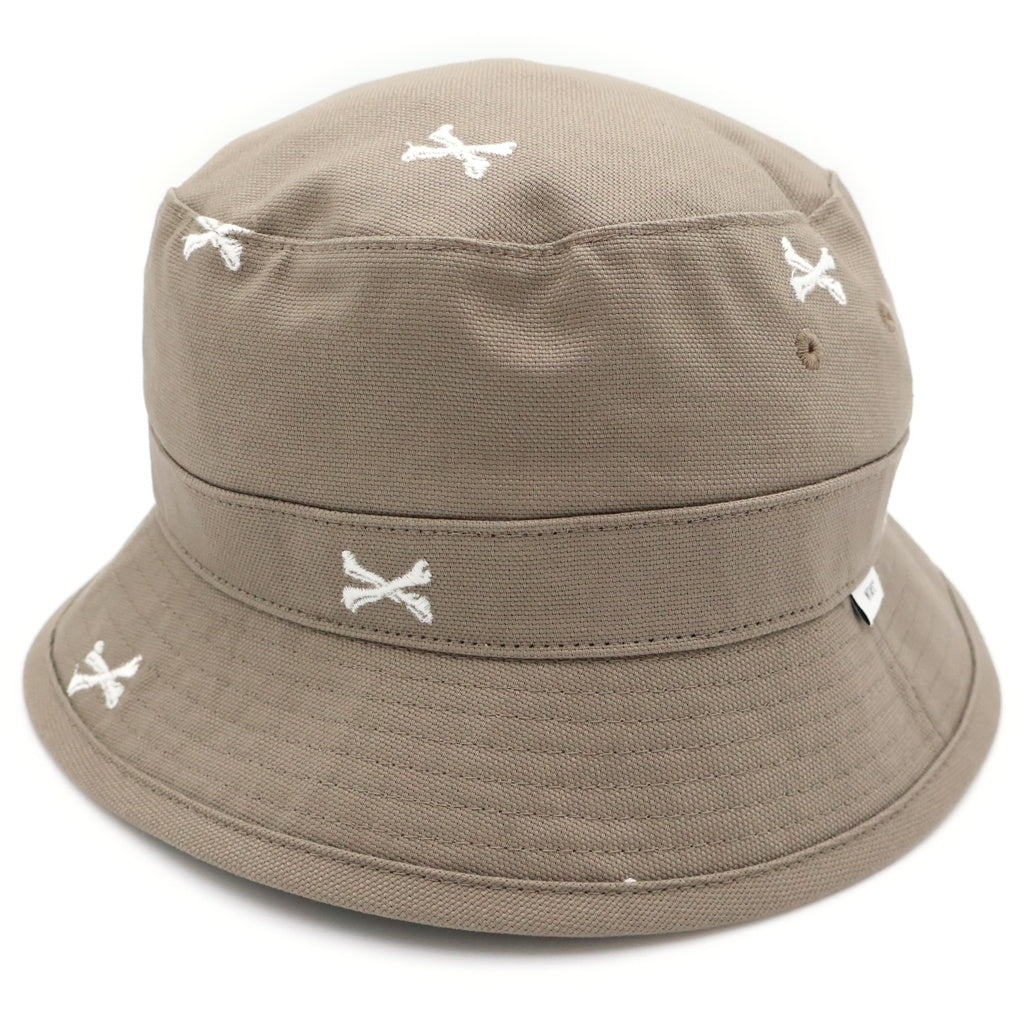 WTAPS(ダブルタップス) 22SS BUCKET HAT クロスボーン刺繍 バケットハット カーキ 221HCDT-HT16