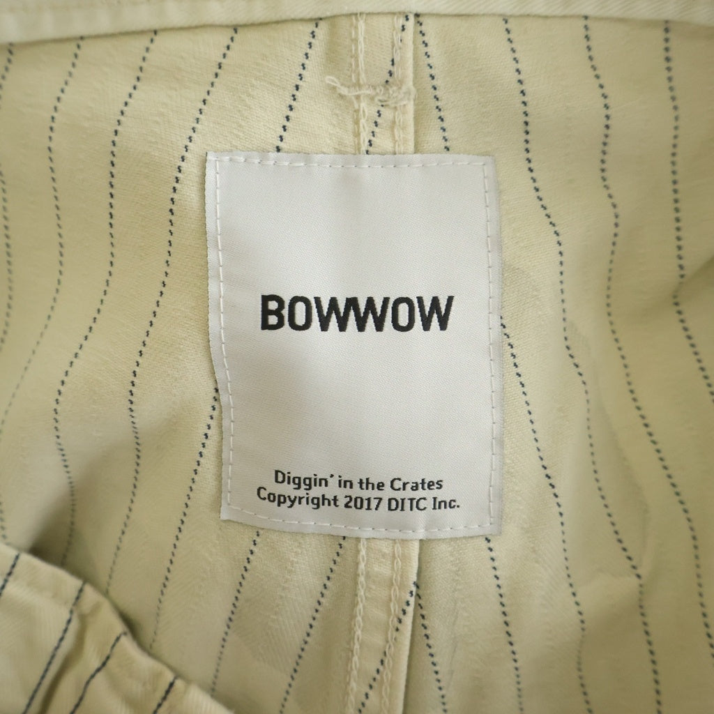 BOWWOW(バウワウ) ペイント加工 ストライプコットンパンツ アイポリー