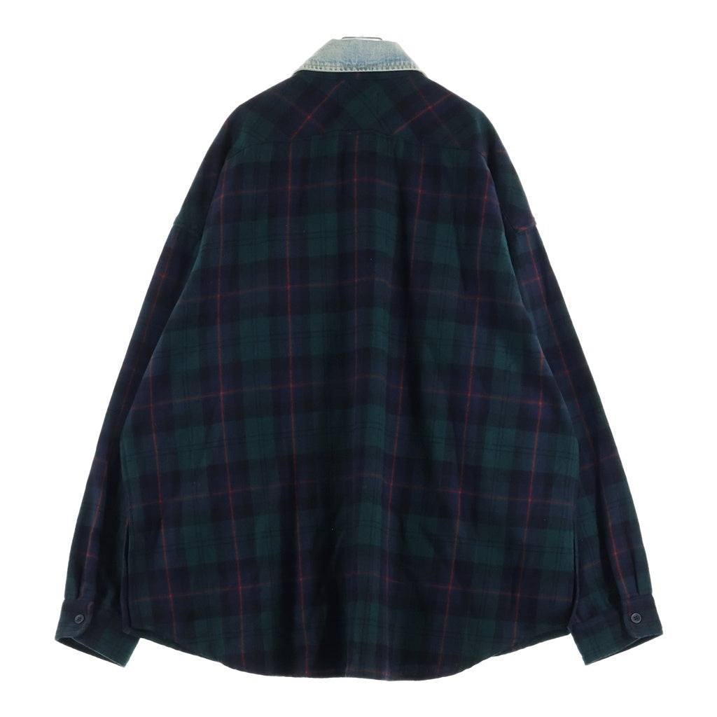 FEAR OF GOD(フィアオブゴッド) FIFTH COLLECTION フィフスコレクション 襟デニム チェックシャツ グリーン