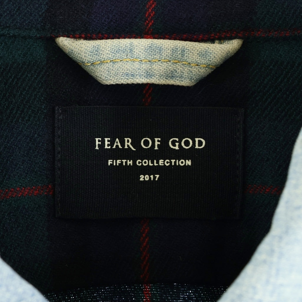 FEAR OF GOD(フィアオブゴッド) FIFTH COLLECTION フィフスコレクション 襟デニム チェックシャツ グリーン