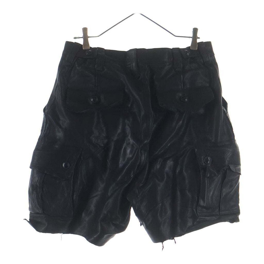 GOOD KARMA DEVELOPMENT(グッドカルマ ディベロップメント) DEER SKIN ディアースキン ジップアップレザーハーフパンツ ブラック