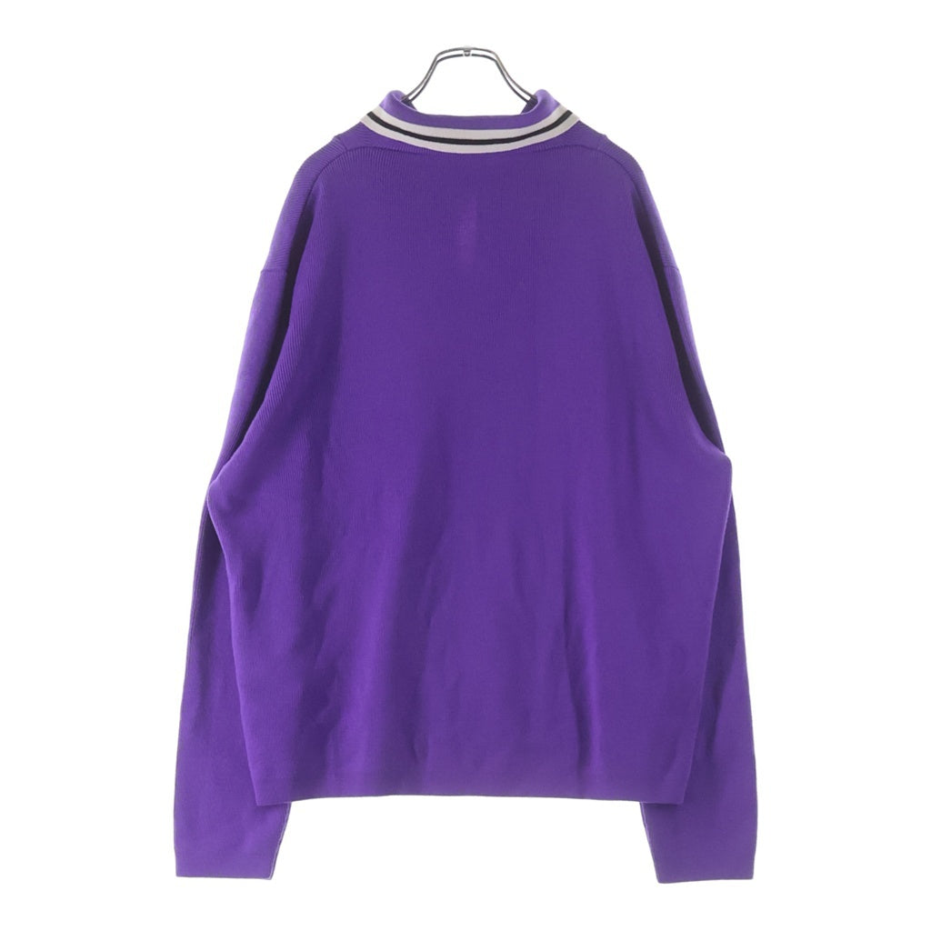 Palm Angels(パームエンジェルス) 22FW ロングスリーブトラックニットポロシャツ パープル PHHA051F22KIN001