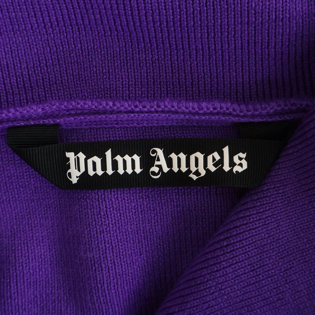 Palm Angels(パームエンジェルス) 22FW ロングスリーブトラックニットポロシャツ パープル PHHA051F22KIN001
