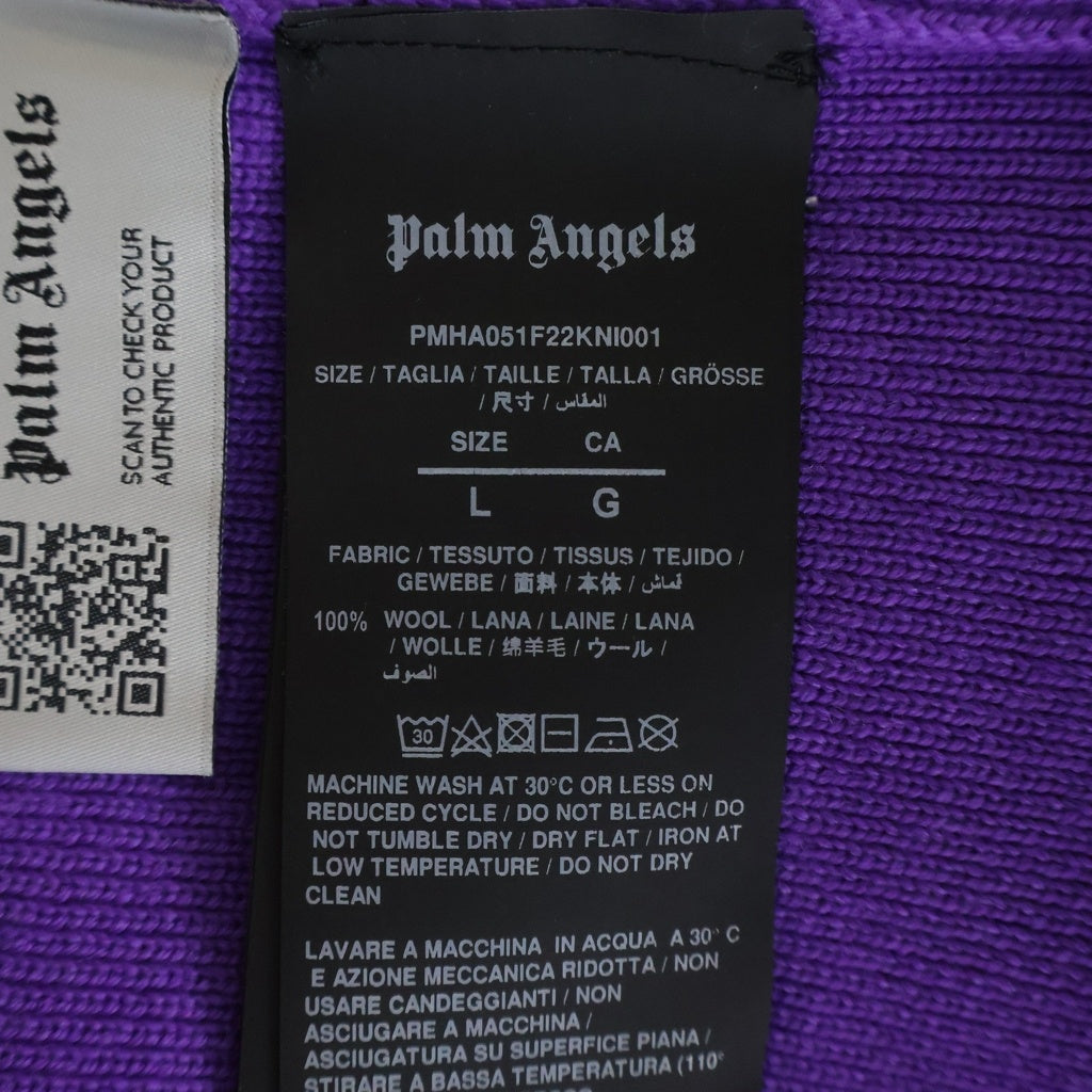 Palm Angels(パームエンジェルス) 22FW ロングスリーブトラックニットポロシャツ パープル PHHA051F22KIN001