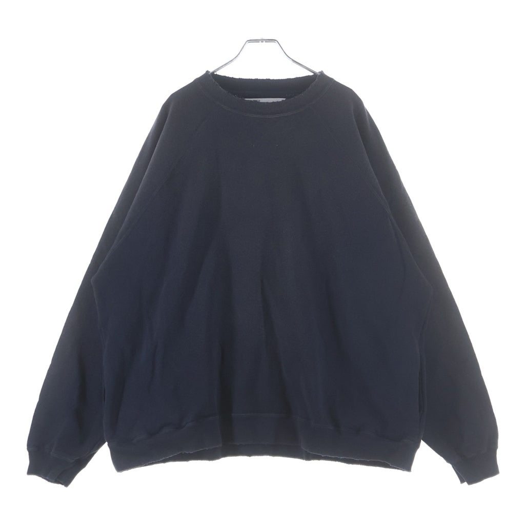 DAIRIKU(ダイリク) 24AW WHO'RE YOU？ VINTAGE SWEATER ダメージ加工スウェットトレーナー ネイビー