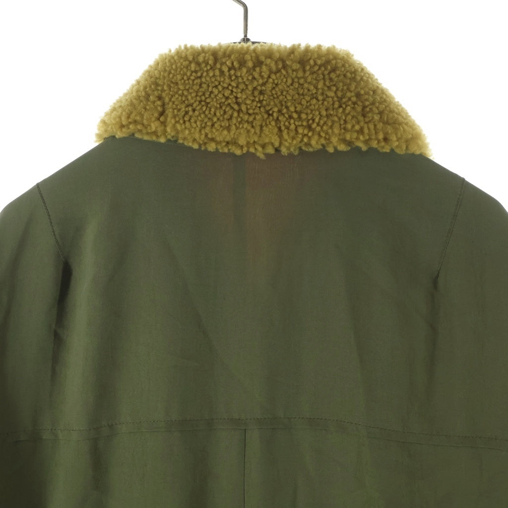 VALENTINO(ヴァレンティノ) 襟ボア ジップアップコート ジャケット カーキ NV0CA2604L2