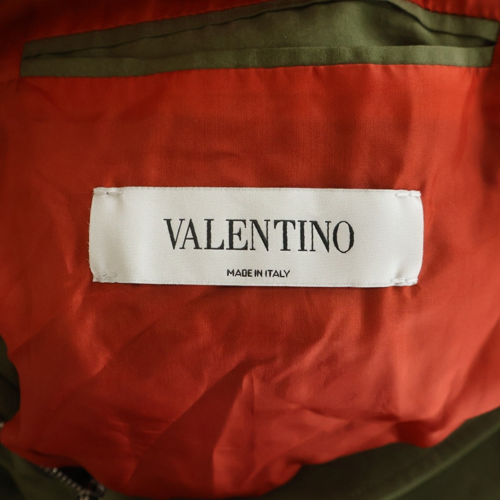 VALENTINO(ヴァレンティノ) 襟ボア ジップアップコート ジャケット カーキ NV0CA2604L2