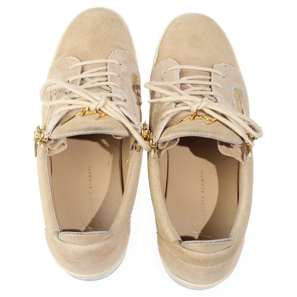 GIUSEPPE ZANOTTI(ジュゼッペ ザノッティ) ダブルジップ スエードローカットスニーカー ブラウン