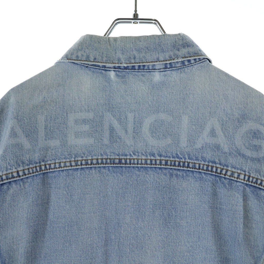 BALENCIAGA(バレンシアガ) 18SS Swing Denim Jacket 509117 TYE14 ダメージ加工スウィングデニムジャケット インディゴブルー