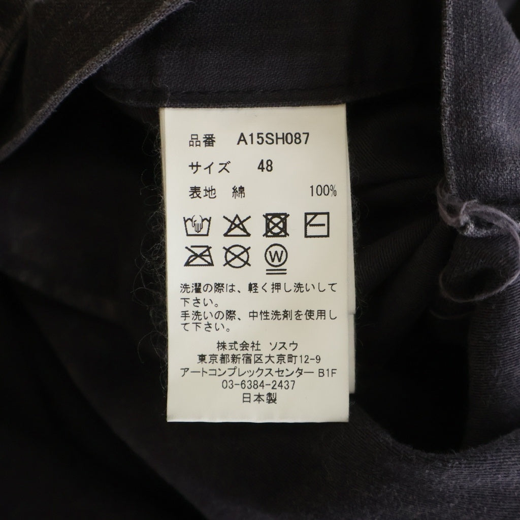 MAISON MIHARAYASUHIRO(メゾンミハラヤスヒロ) 25AW EMBELLISHED MILITARY SHIRTS ラインストーン ミリタリーシャツ 長袖シャツ グレー A15SH087