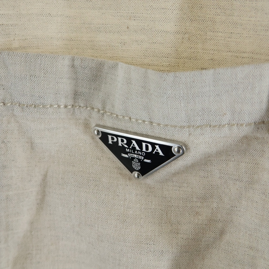 PRADA(プラダ) トライアングルロゴ 三角プレート シャツジャケット GEB255 アイボリー