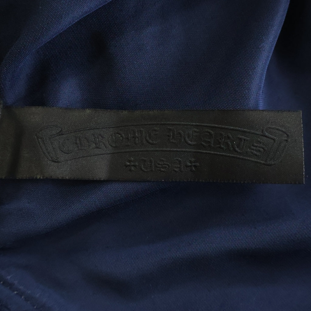 CHROME HEARTS(クロムハーツ) VELVET TRACK JACKET ロゴ刺繍 ベロア トラックジャケット ネイビー