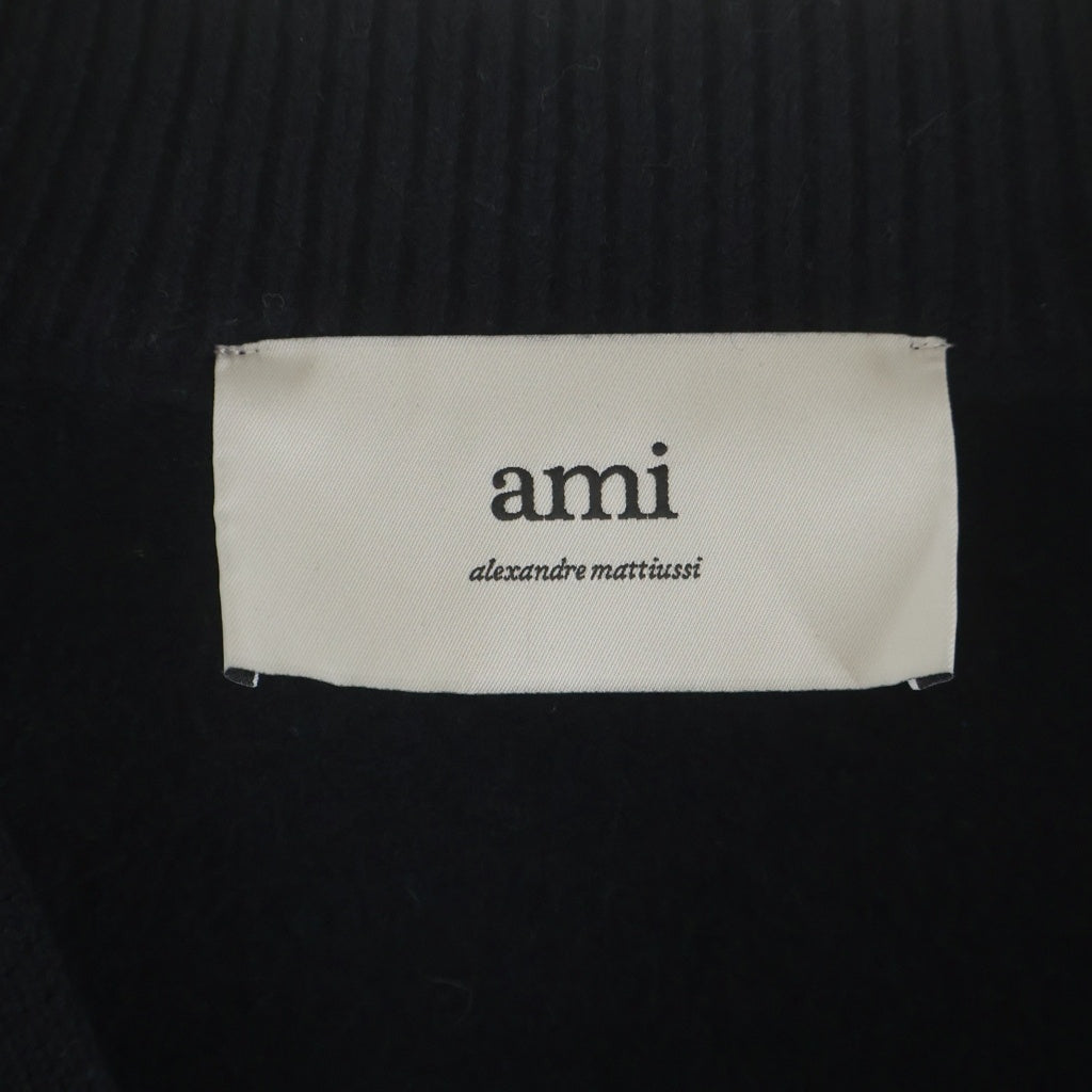 AMI Alexandre Mattiussi(アミアレクサンドルマテュッシ) Knit Cardigan ハートロゴ刺繍 ニットカーディガン ブラック レディース UKC367.018