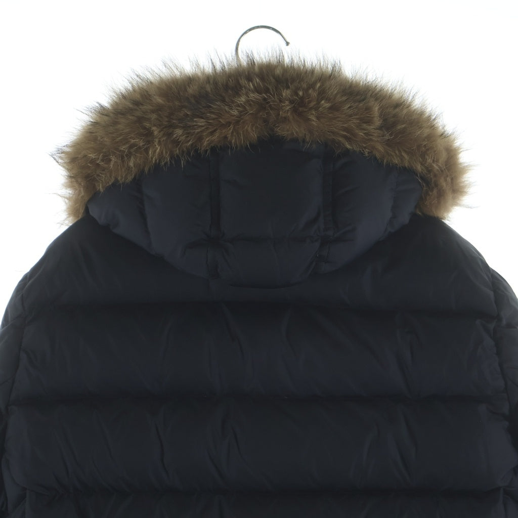MONCLER(モンクレール) CLUNY GIUBBOTTO クルーニー ファー フーデッド ジップアップ ダウンコート ジャケット E20914138025 ブラック レディース