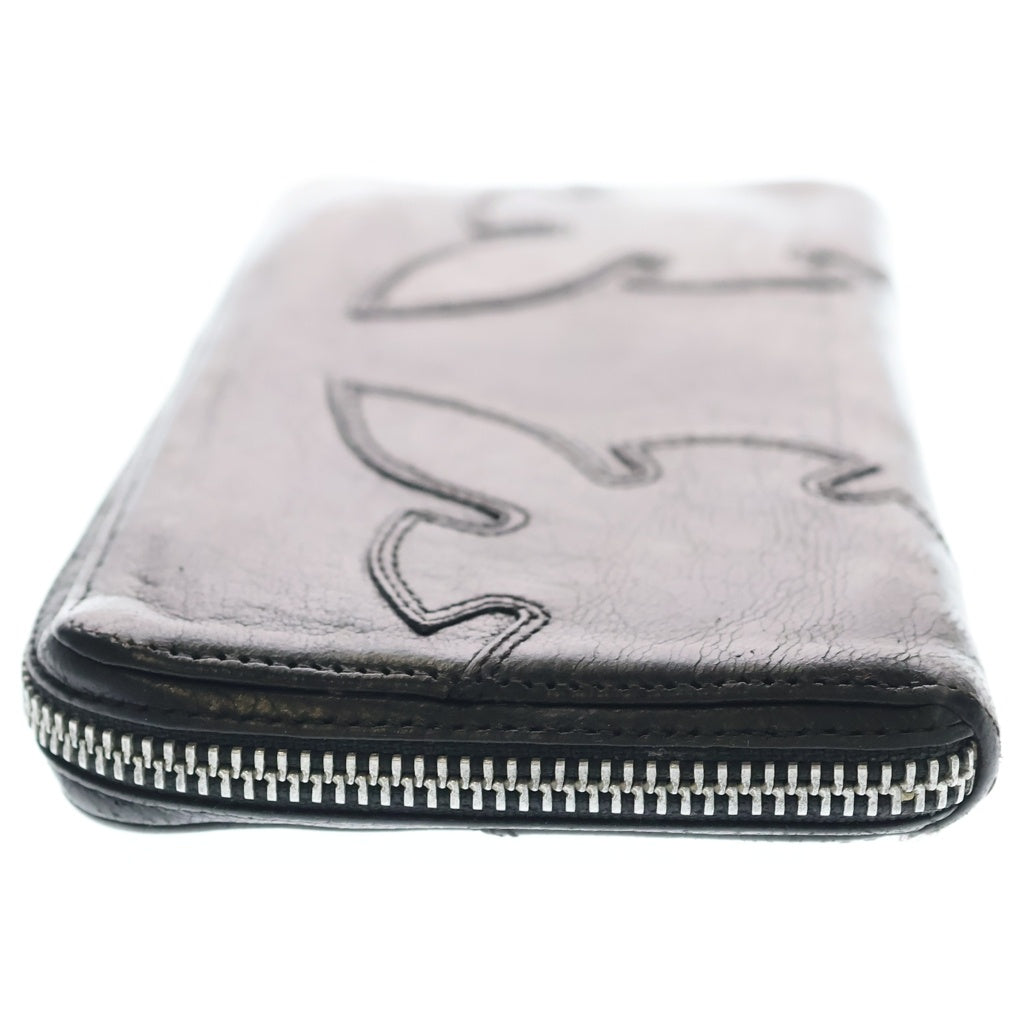 CHROME HEARTS(クロムハーツ) REC F ZIP ダブル フレアニー ラウンドジップ レザー ロングウォレット ブラック