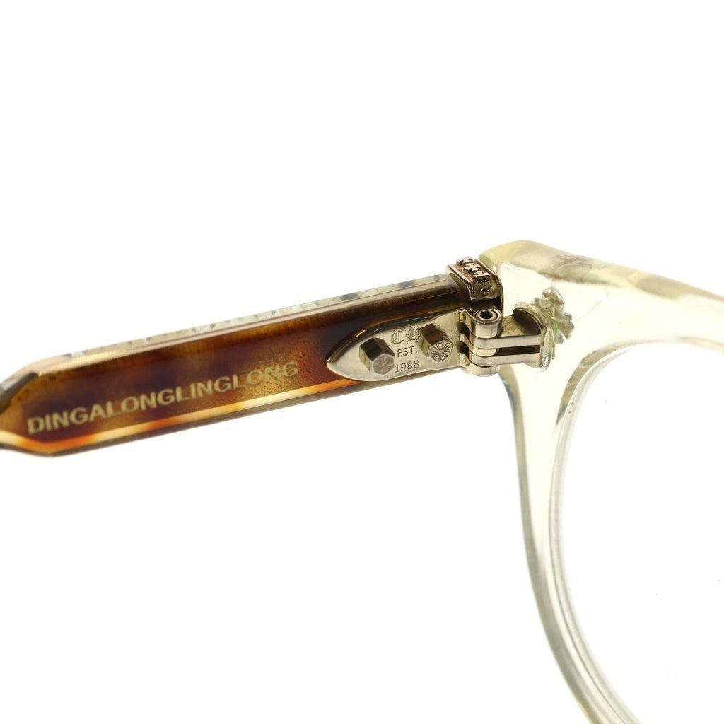 CHROME HEARTS(クロムハーツ) DINGALONGLINGLONG SUNGLASSES クリアフフレーム サングラス 度入り ホワイト/ゴールド