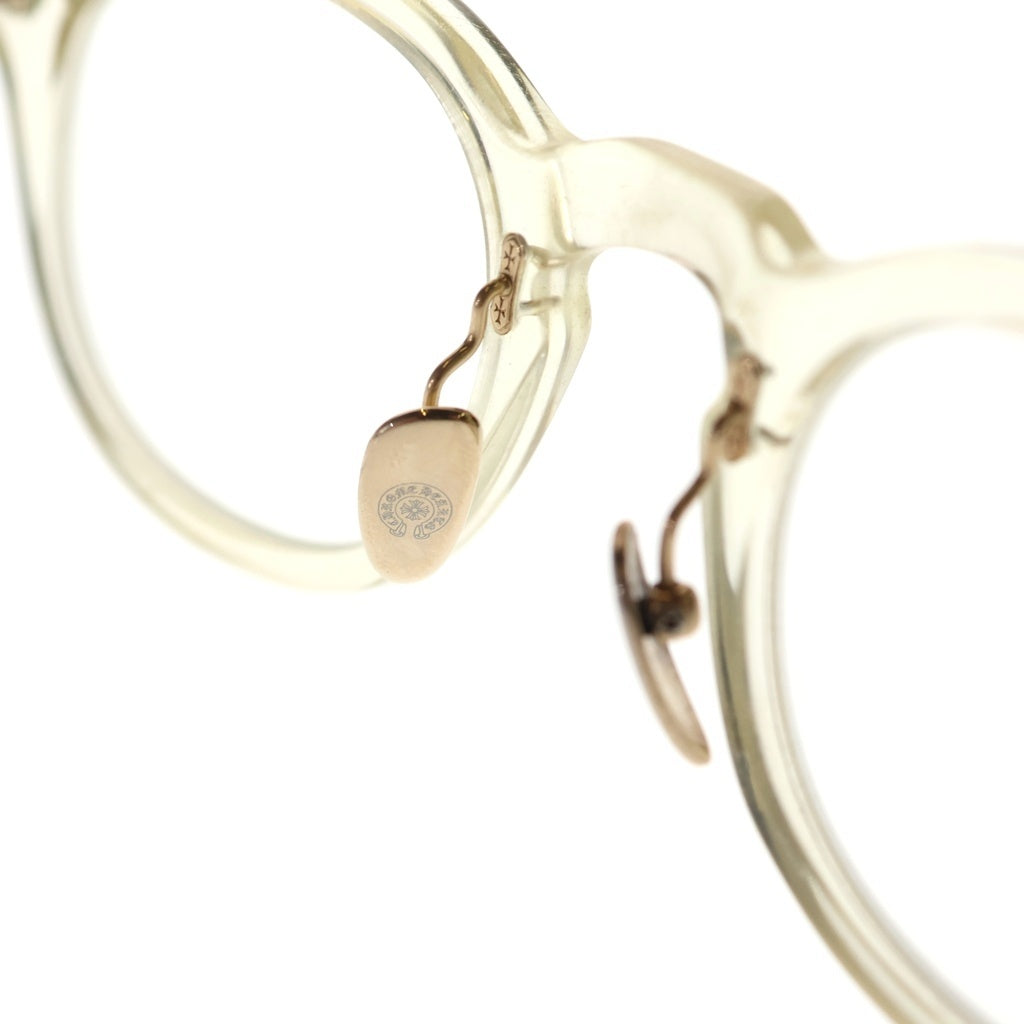 CHROME HEARTS(クロムハーツ) DINGALONGLINGLONG SUNGLASSES クリアフフレーム サングラス 度入り ホワイト/ゴールド