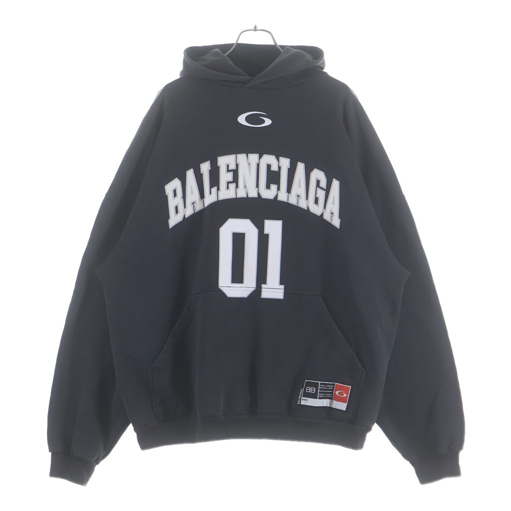 BALENCIAGA(バレンシアガ) 25AW Basketball Hoodie バスケットボールフーディー プルオーバーパーカー 821861 ブラック