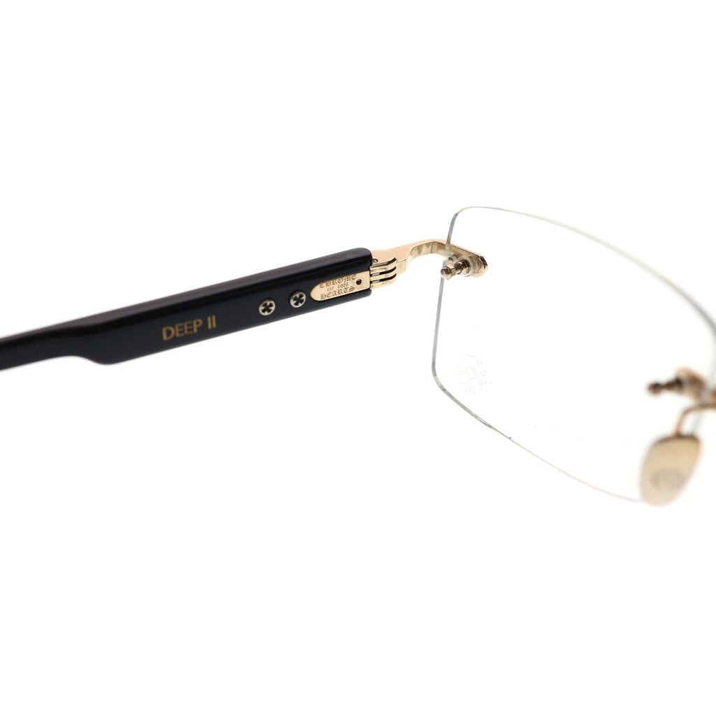 CHROME HEARTS(クロムハーツ) DEEP 2 ディープ サイドフローラル リムレス クリアレンズ サングラス アイウェア 眼鏡 ブラック