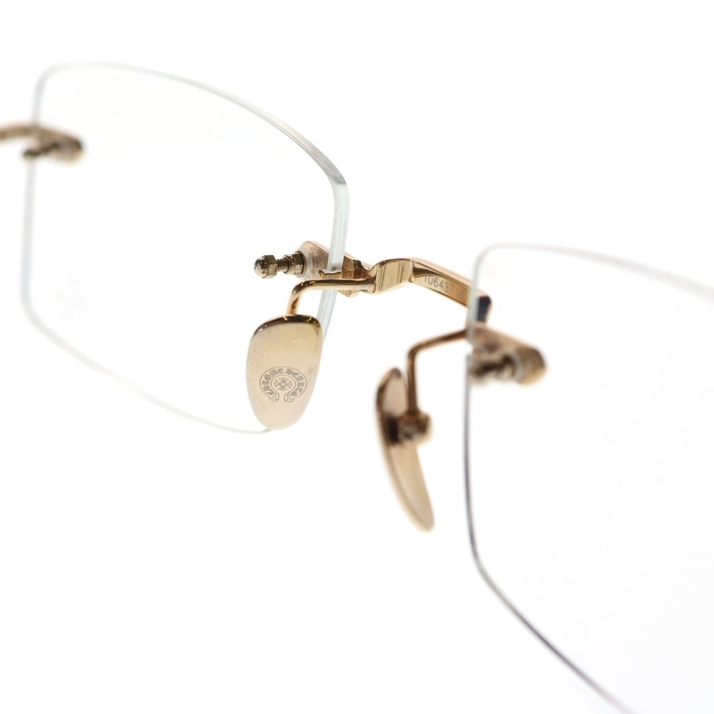CHROME HEARTS(クロムハーツ) DEEP 2 ディープ サイドフローラル リムレス クリアレンズ サングラス アイウェア 眼鏡 ブラック