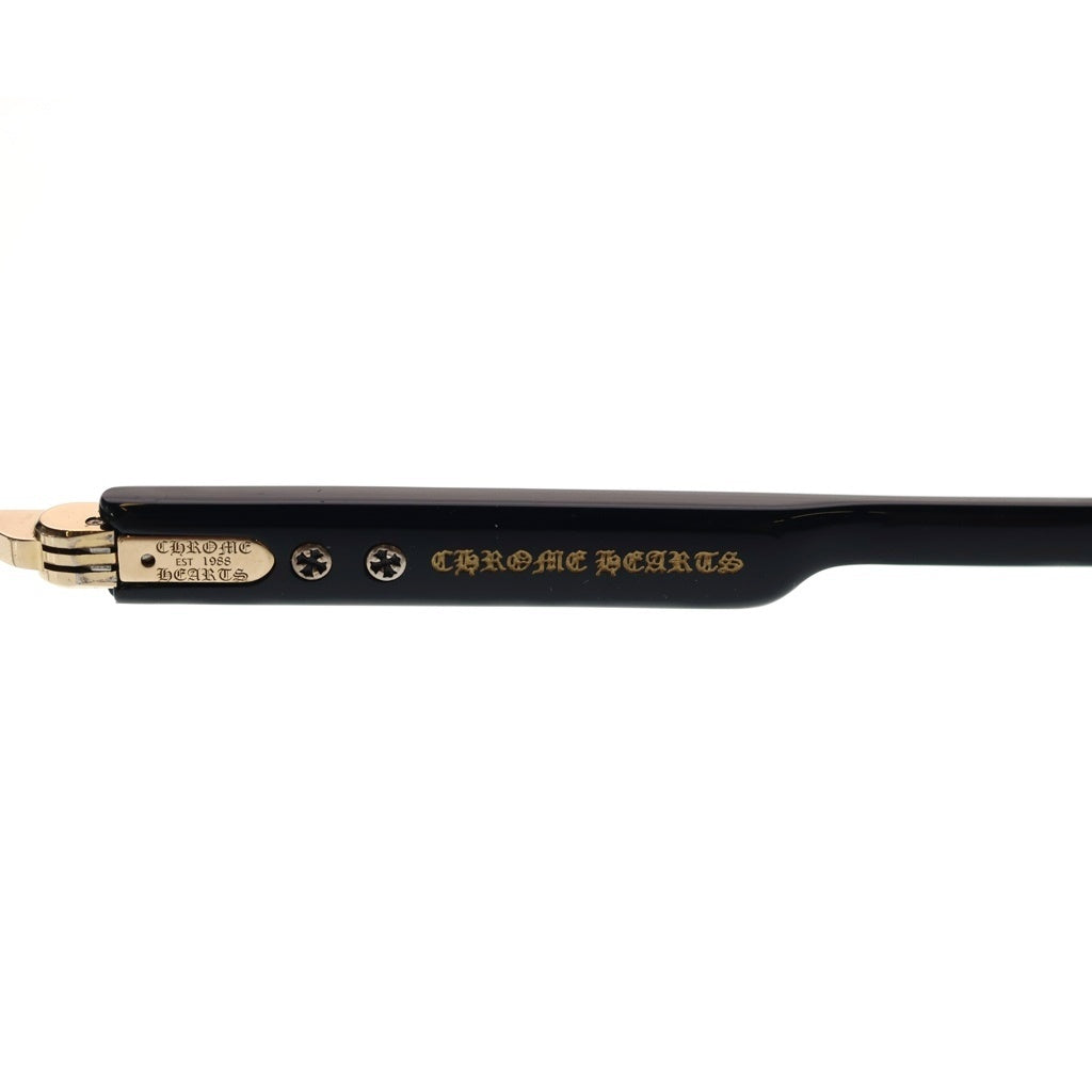 CHROME HEARTS(クロムハーツ) DEEP 2 ディープ サイドフローラル リムレス クリアレンズ サングラス アイウェア 眼鏡 ブラック