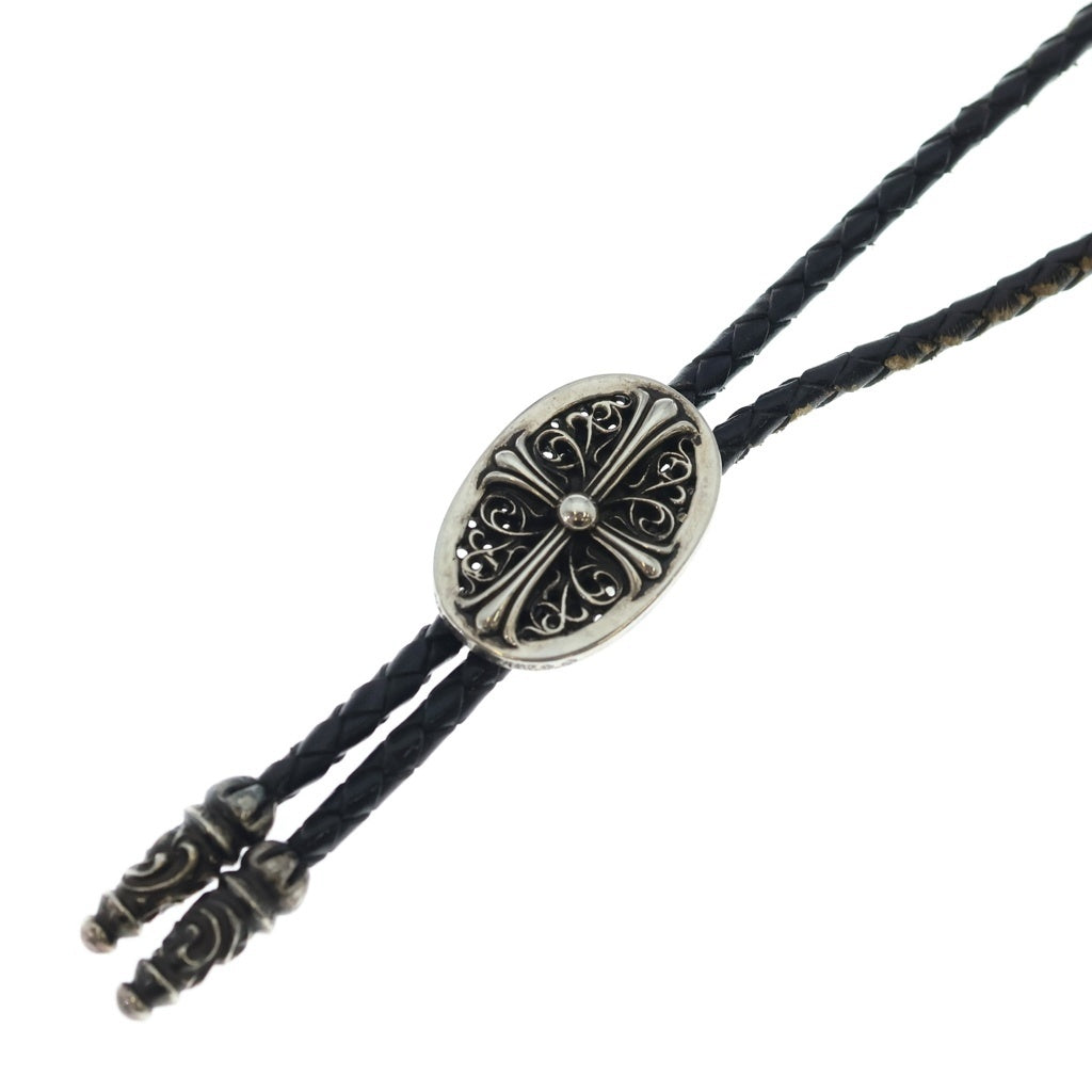 CHROME HEARTS(クロムハーツ) BOLOTIE OVALTINY タイニークラシックオーバルクロス ループタイ シルバー/ブラック BCA209