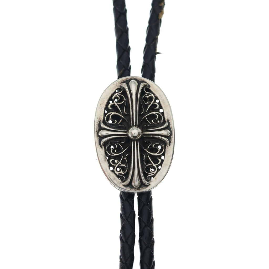 CHROME HEARTS(クロムハーツ) BOLOTIE OVALTINY タイニークラシックオーバルクロス ループタイ シルバー/ブラック BCA209