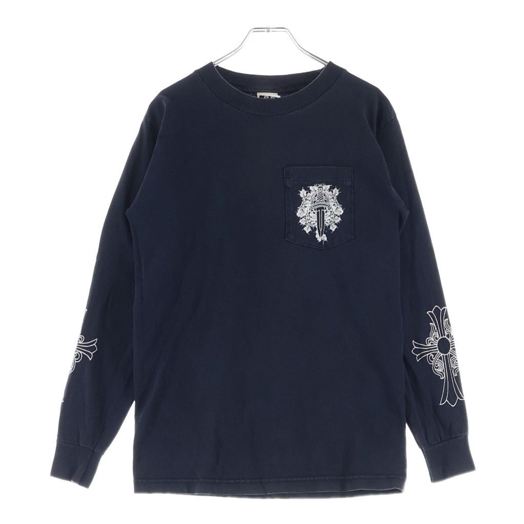 CHROME HEARTS(クロムハーツ) OLD DAGGER LOGO L/S TEE オールド ダガーロゴプリント 長袖Tシャツカットソー ブラック