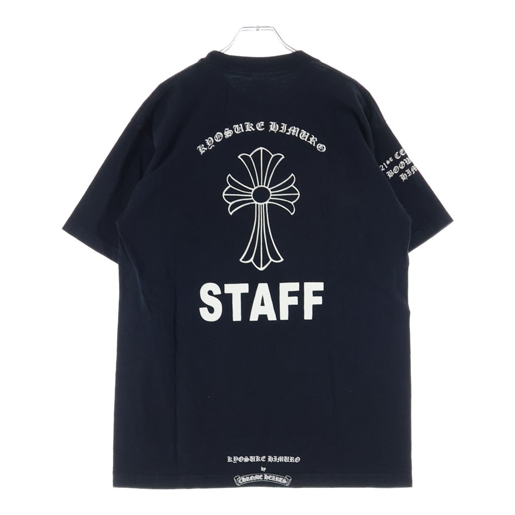 CHROME HEARTS(クロムハーツ) ×KYOSUKE HIMURO OLD 21st CENTURY BOOWYS VS HIMURO S/S TEE ×氷室京介 オールド ボウイVSヒムロ プリント クルーネック半袖Tシャツカットソー ブラック