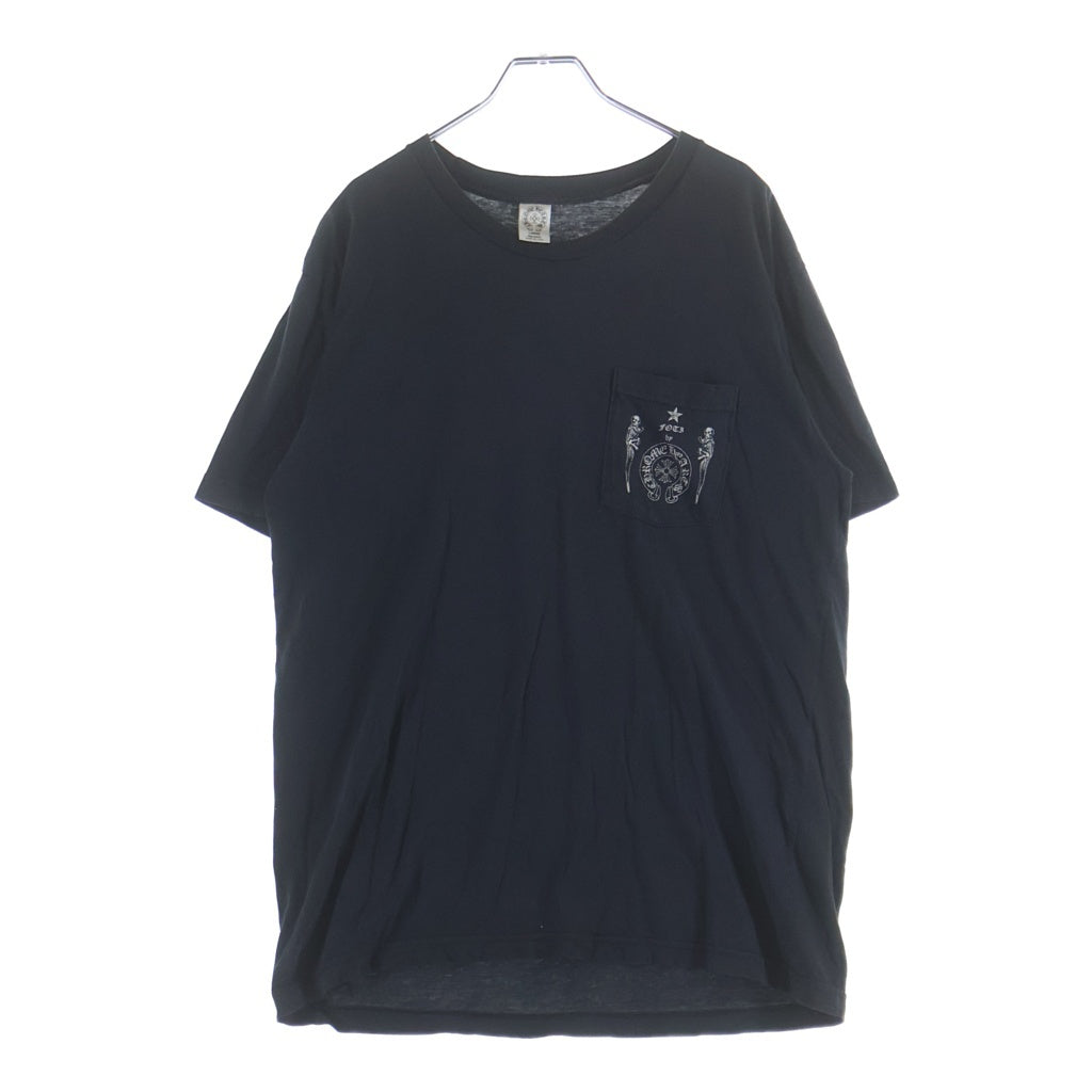 CHROME HEARTS(クロムハーツ) FOTI TEE ナスカル スカルプリント クルーネック ポケット 半袖Tシャツ カットソー ブラック