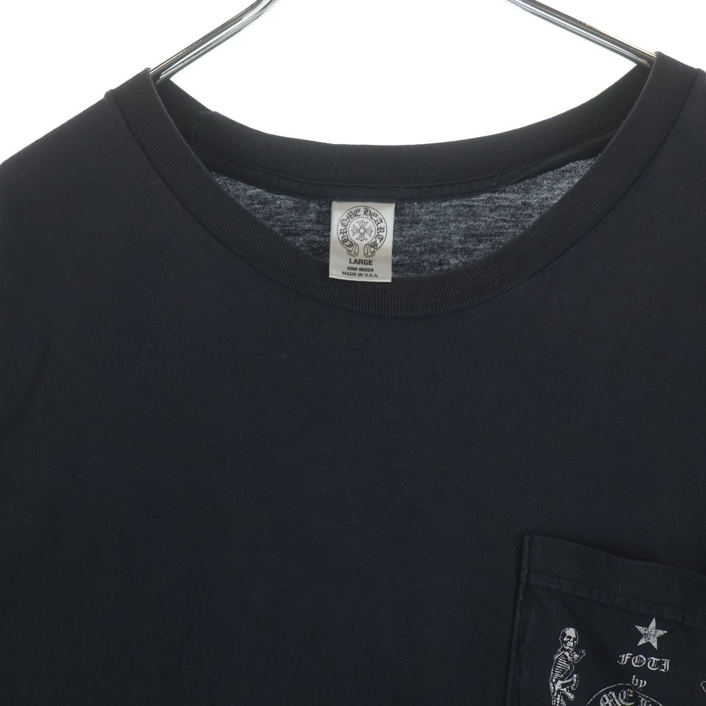 CHROME HEARTS(クロムハーツ) FOTI TEE ナスカル スカルプリント クルーネック ポケット 半袖Tシャツ カットソー ブラック