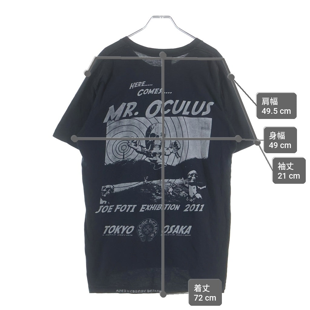 CHROME HEARTS(クロムハーツ) FOTI TEE ナスカル スカルプリント クルーネック ポケット 半袖Tシャツ カットソー ブラック
