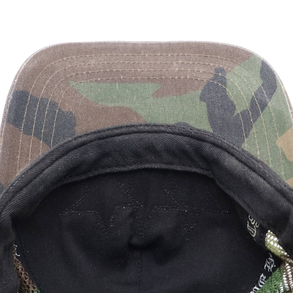 CHROME HEARTS(クロムハーツ) 3STAR TRUCKER CAP スターレザーパッチ スターボール付 カモフラ メッシュ トラッカーキャップ ベースボールキャップ 帽子 カーキ