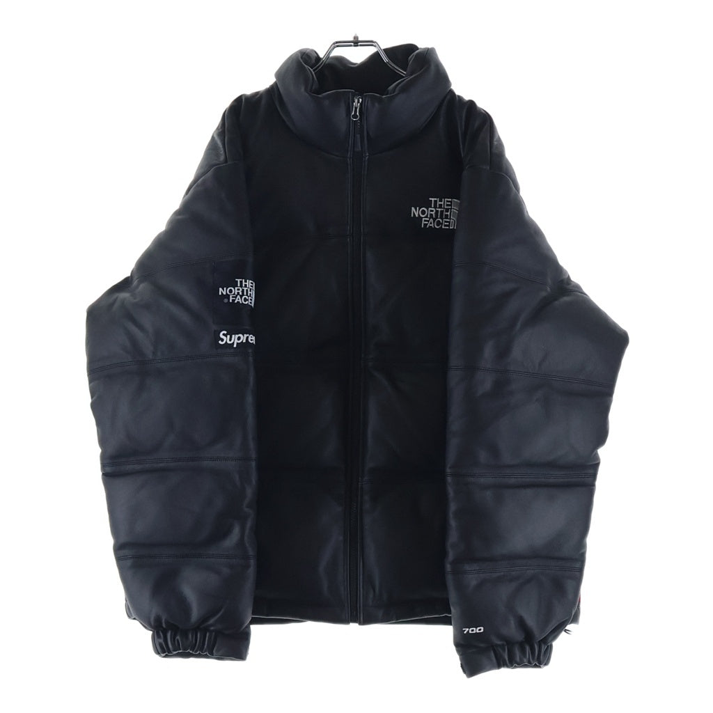 SUPREME(シュプリーム) 17AW ×THE NORTH FACE LEATHER NUPTSE DOWN JACKET レザー ヌプシダウンジャケット ブラック