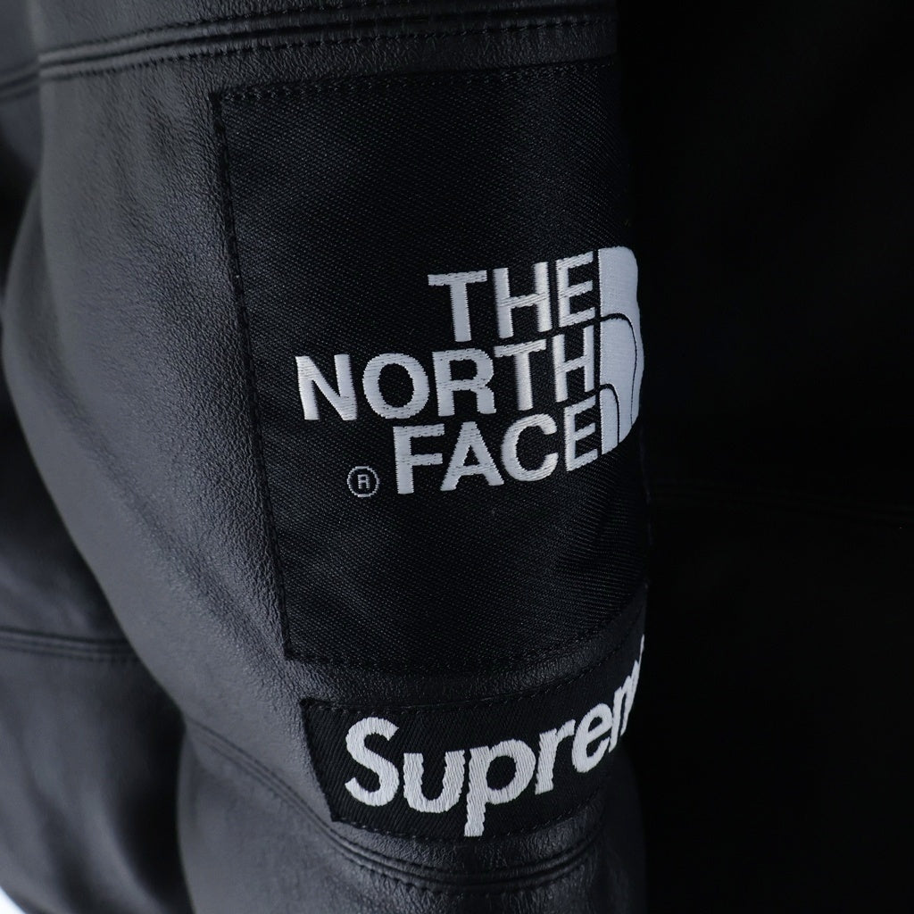SUPREME(シュプリーム) 17AW ×THE NORTH FACE LEATHER NUPTSE DOWN JACKET レザー ヌプシダウンジャケット ブラック