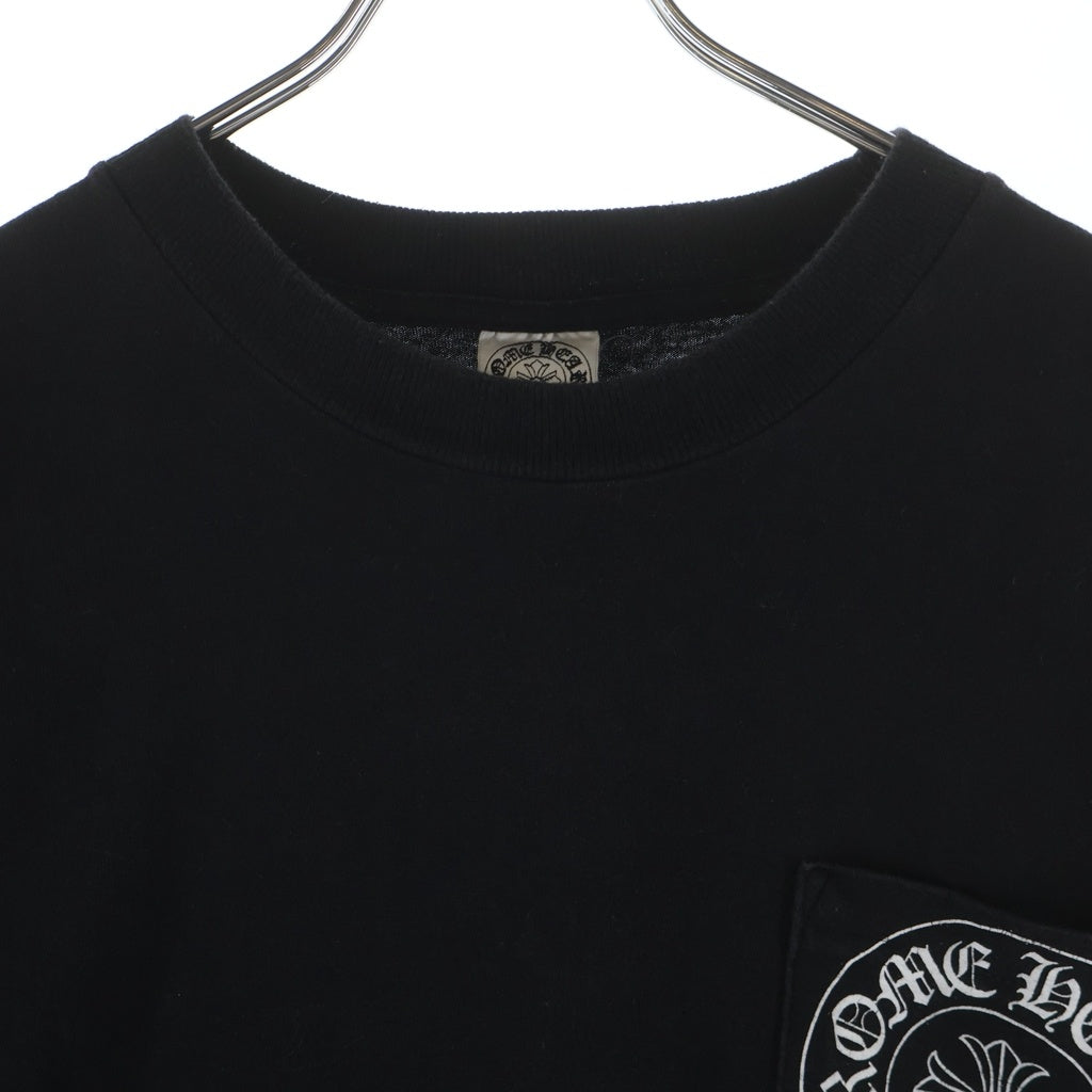 CHROME HEARTS(クロムハーツ) SCROLL LABEL T-SHIRT スクロールラベルプリント クルーネックポケット半袖Tシャツ ブラック
