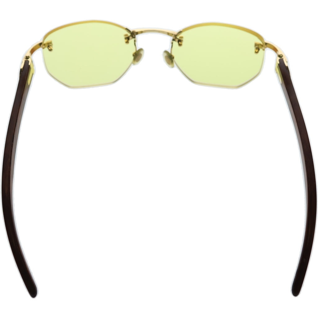 Cartier(カルティエ) レクタングル リムレス ウッドテンプル サングラス 眼鏡 メガネ 3786377 イエロー/ブラウン
