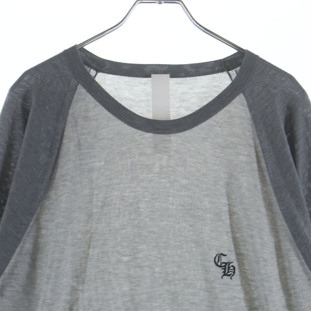 CHROME HEARTS(クロムハーツ) 26SS 3CROSS PATCH CH刺繍 ラグランロングスリーブ Tシャツ グレー