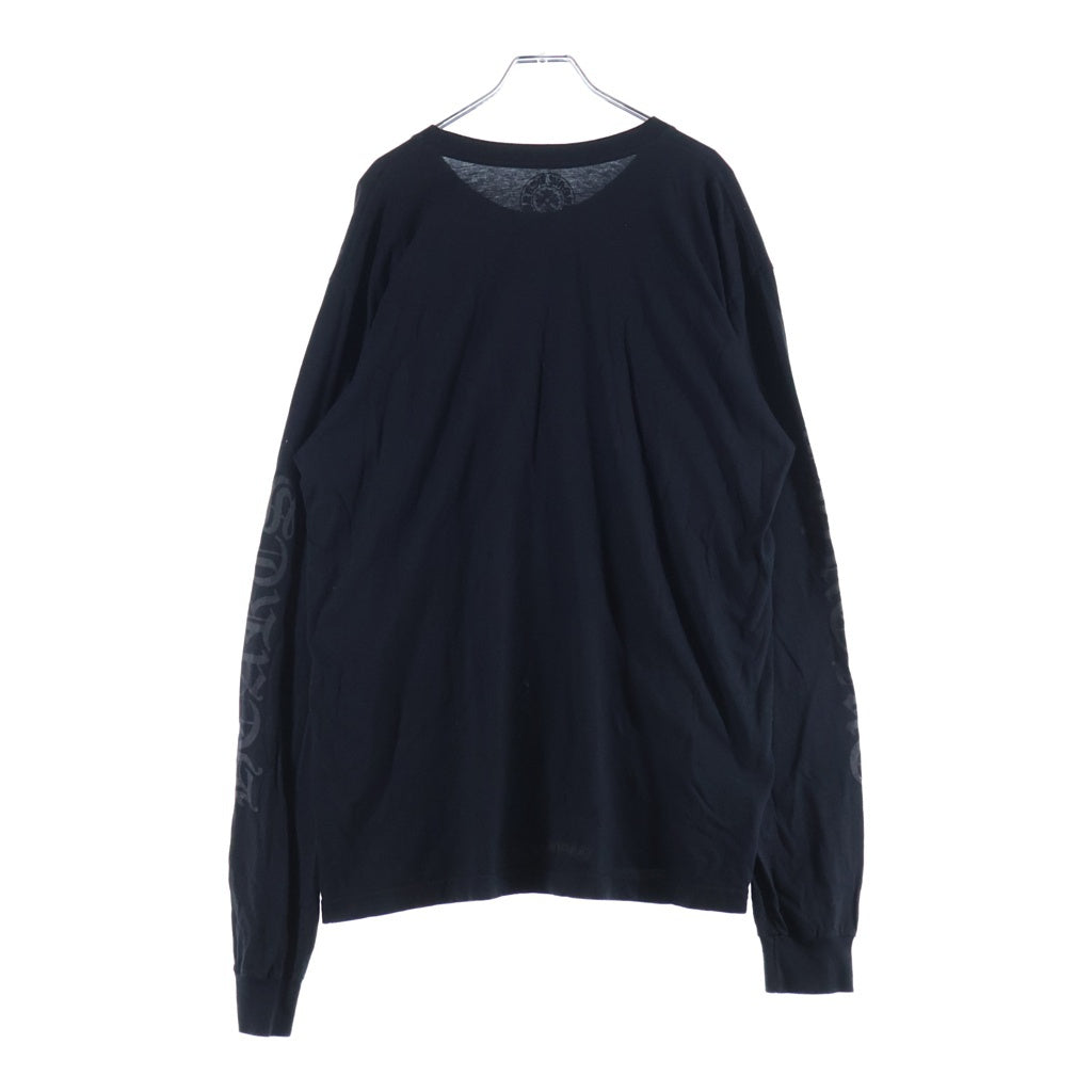 CHROME HEARTS(クロムハーツ) CH LS NECK LOGO TEE ネックロゴプリント長袖Tシャツ ブラック