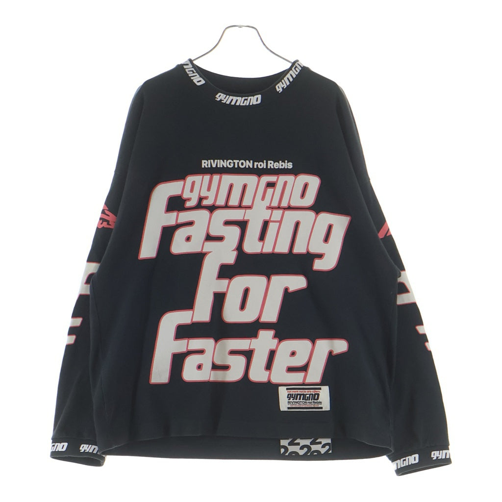 RRR123 RIVINGTON roi Rebis(リヴィントンロイレビス) FASTING FOR FASTER LS TEE 両面プリント 長袖Tシャツカットソー ブラック