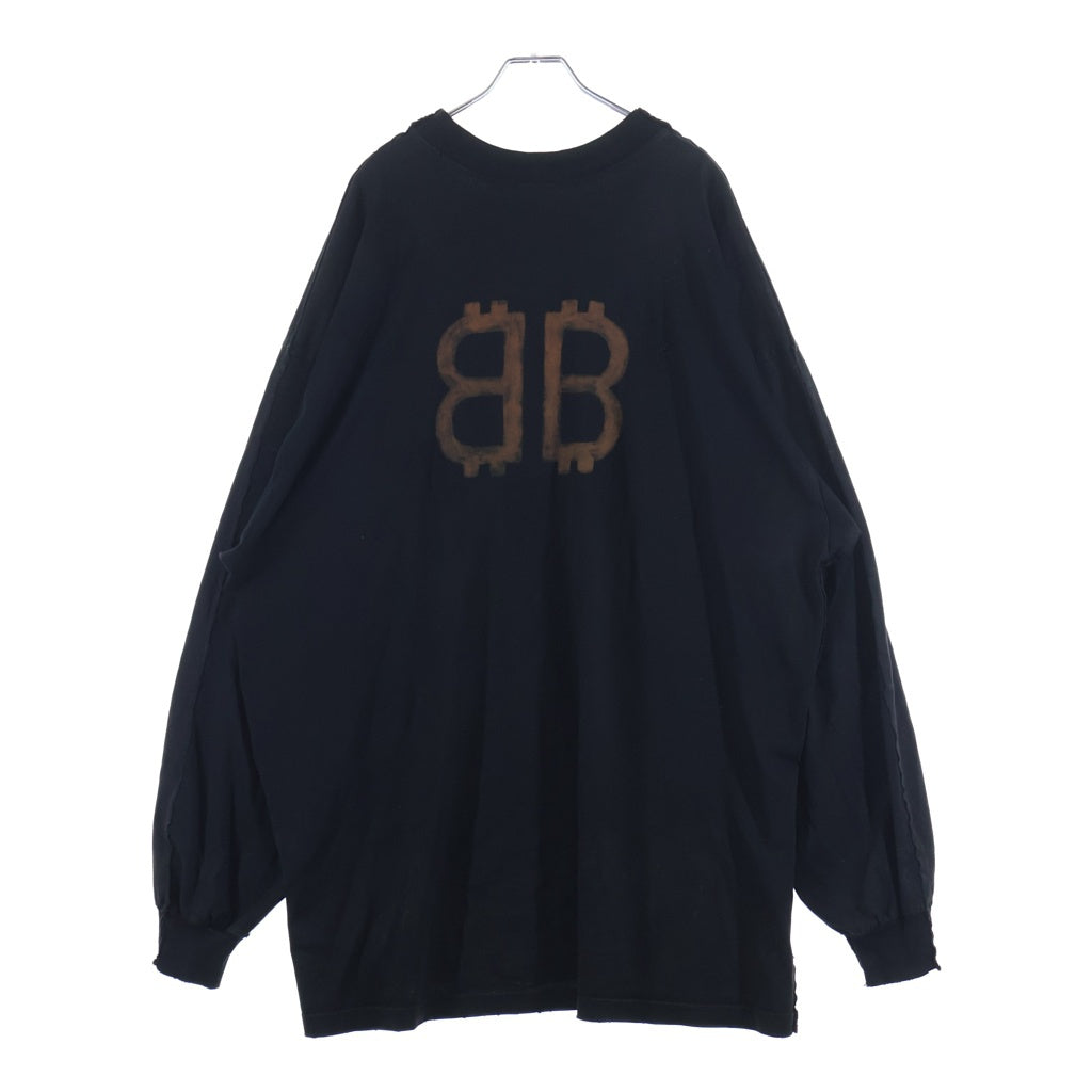 BALENCIAGA(バレンシアガ) 24AW ZL/S Double Front T-Shirts パリムーンプリント ロングスリーブ 長袖Tシャツカットソー 791613 ブラック
